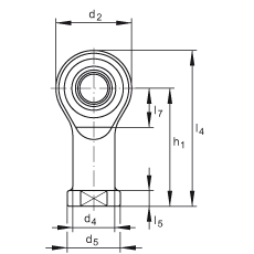 杆端轴承 GIKSL12-PS, 根据 DIN ISO 12 240-4 标准，特种钢材料，带左旋内螺纹，免维护