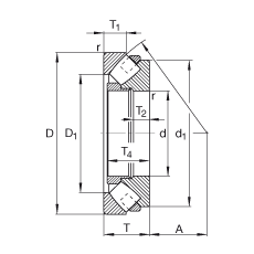 推力调心滚子轴承 293/850-E-MB, 根据 DIN 728/ISO 104 标准的主要尺寸，单向，可分离