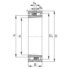 圆柱滚子轴承 NNU4984-S-K-M-SP, 根据 DIN 5412-4 标准的主要尺寸, 非定位轴承, 双列，带锥孔，锥度 1:12 ，可分离, 带保持架，减小的径向内部游隙，限制公差