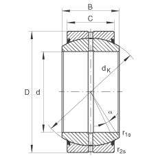 关节轴承 GE60-DO-2RS, 根据 DIN ISO 12 240-1 标准, 需维护，两侧唇密封