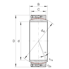 大的关节轴承 GE900-DW, 根据 DIN ISO 12 240-1 标准，免维护