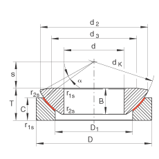 推力关节轴承 GE35-AW, 根据 DIN ISO 12 240-3 标准，免维护