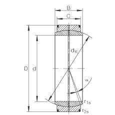 关节轴承 GE16-DO, 根据 DIN ISO 12 240-1 标准，需维护