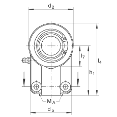 液压杆端轴承 GIHNRK40-LO, 根据 DIN ISO 12 240-4 标准，带右旋螺纹夹紧装置，需维护