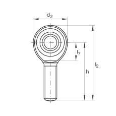 杆端轴承 GAKR22-PW, 根据 DIN ISO 12 240-4 标准，带右旋外螺纹，需维护