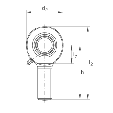 杆端轴承 GAR50-DO-2RS, 根据 DIN ISO 12 240-4 标准，带右旋外螺纹，需维护，两侧唇密封