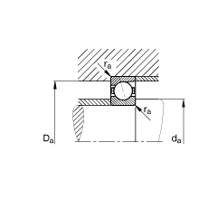 主轴轴承 B7003-C-T-P4S, 调节，成对安装，接触角 α = 15°，限制公差