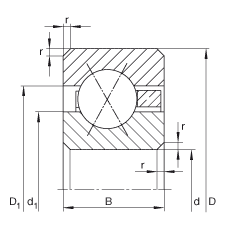 薄截面轴承 CSXA060, 四点接触球轴承，类型X，运行温度 -54°C 到 +120°C