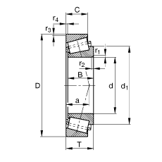 圆锥滚子轴承 K15106-15250-X, 英制尺寸，可分离，调节或成对