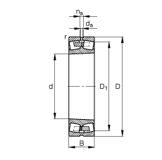 调心滚子轴承 23244-K-MB, 根据 DIN 635-2 标准的主要尺寸, 锥孔，锥度 1:12